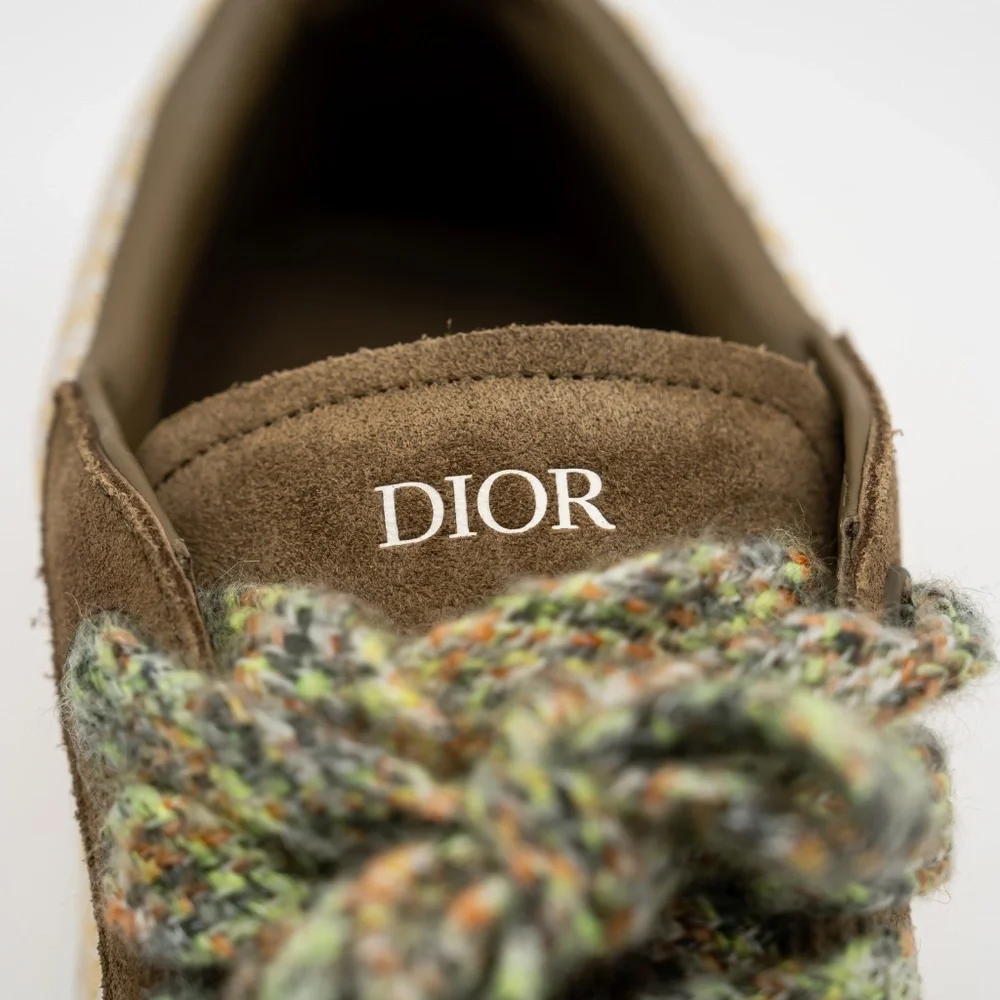size 43eu 10 US Dior B33 Tennis Green Khaki Suede Sneakers Canvas - Picture 8 of 13